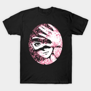 Punk Fashion Style Oval Pink Glowing Girl T-Shirt